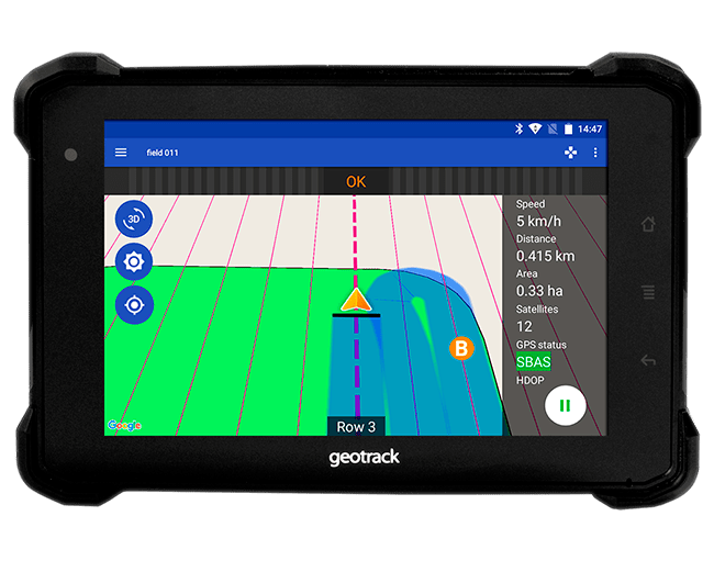 tractor gps, geotrack explorer PLUS, agricultural guidance system, parallel driving system, tractor navigation, agripilot