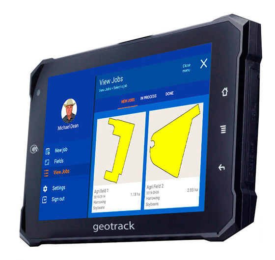 Reliable agricultural guidance system geotrack explorer PLUS, tractor gps, parallel guidance system, area measurement, farm management system, agroprofile